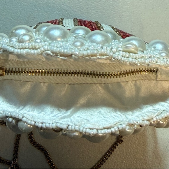 Hardheaded Beaded Popcorn Bag Chain Strap crossbody purse novelty statement NWT - Picture 6 of 12